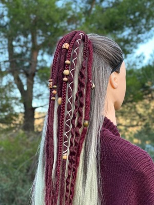 Örük Evi Afrika Örgülü Rasta Saç Tokası – El Yapımı Bohem Etnik Aksesuar