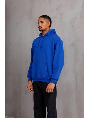 Unisex Oversize Kapüşonlu Kanguru Cepli Kordonlu Sweatshirt
