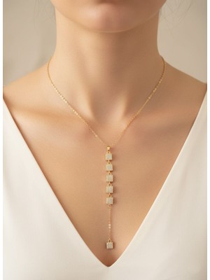 Stilbenim.com Çelik Kare Kesim Kolye