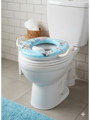 Yumuşak Çocuk Klozet Kapağı Adaptörü – Kaymaz, Renkli Desenli, Tuvalet Eğitici Koltuk
