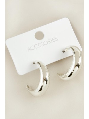 Zero Land Storozde Hilal Yeni Sezon Metal Küpe-Gümüş Rengi