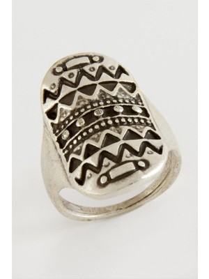 Zero Land Storozde Osmanlı Işlemeli Metal Yüzük-Gümüş Rengi