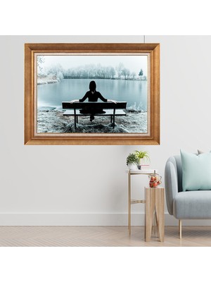 Giyense Altın Varaklı Çerçeveli Paspartulu  Tablo GTY201