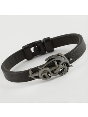 Zero Land Storozde Ejderha Kaliteli Suni Deri Bileklik-Siyah