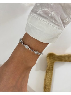 Marsel Özel Seri Damla Su Yolu Model Zirkon Taş Xp Silver Bileklik