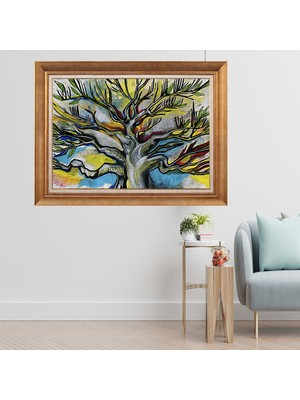 Giyense Altın Varaklı Çerçeveli Paspartulu  Tablo GTY013