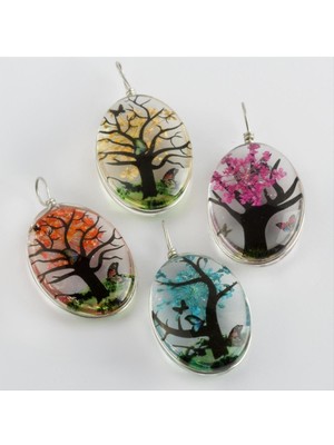 Zero Land Storozde Oval Canlı Kolye Ucu 3 Cm-Renkli