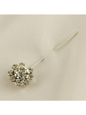 Zero Land Storozde Taşlı Eşarp Iğnesi-Gümüş Rengi