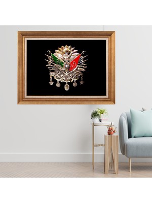 Giyense Altın Varaklı Çerçeveli Paspartulu  Tablo GTY022