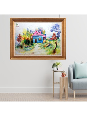 Giyense Altın Varaklı Çerçeveli Paspartulu  Tablo GTY585