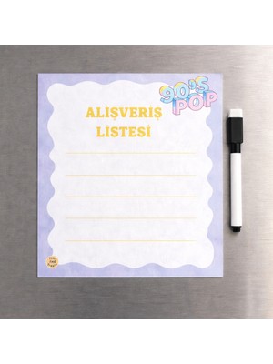 Tint and Treats Buzdolabı Alışveriş Listesi A5 – Laminasyonlu Yaz Sil – Magnetli – Yaz Sil Kalem Hediyeli