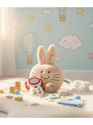 Toyaso Uzun Kulak Emoji Tavşan Peluş Uyku Arkadaşım & Ilk Telefonum & Kartela Çıngırak Bebek Hediye Seti