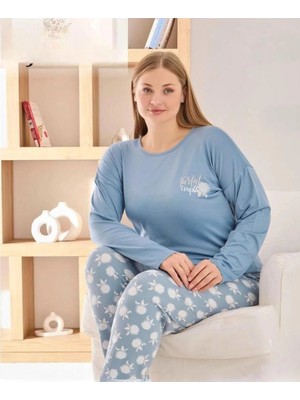 Pijamoni Sofya Büyük Beden Uzun Kollu Pijama Takımı 8720