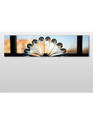 Technopa Soyut Papatya Kanvas Tablo - 90x30cm