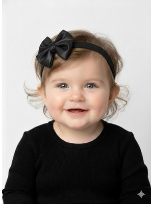 Masal Dünyası Bursa Kız Bebekler Için Lüks Deri Fiyonk Saç Bandı - 3 Farklı Renk Seçeneği