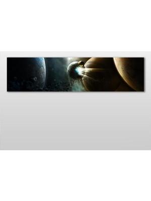 Technopa Gezegen Kanvas Tablo - 270x90cm