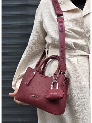 Just Polo Justpolo Kadın Yumuşak Deri 3 Bölmeli El ve Omuz Çantası