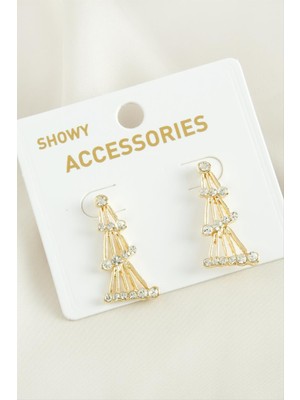 Zero Land Storozde Kule Trend Taşlı Küpe-Sarı