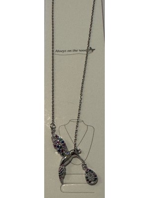 Stainless Steel Renkli Taşlı Kanatlı Şans Kolye