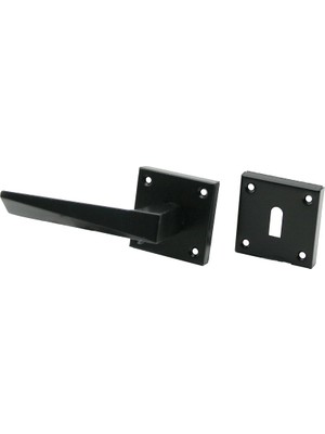 Veralya 4 Takım Pratik Prizma Oda Siyah Rozetli Kapı Kolu