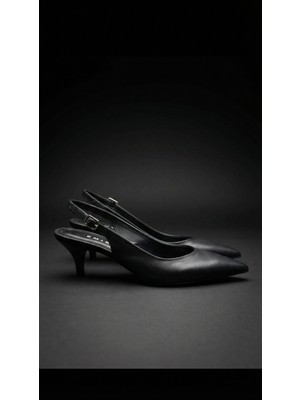 Emienza Beıng 1.sınıf Rugan ve Vegan Deri Sivri Burun Topuklu Ayakkabı