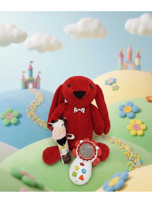 Toyaso Uyku Arkadaşım Peluş Tavşan Kırmızı & Ilk Telefonum & Vık Vık Inek Bebek Seti Hediye Yenidoğan