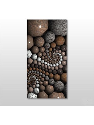 Technopa Kahverengi Gri Taşlar Kanvas Tablo - 130x195cm