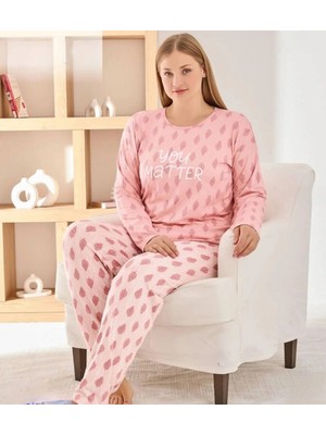 Pijamoni Sofya Büyük Beden Uzun Kollu Pijama Takımı 8720