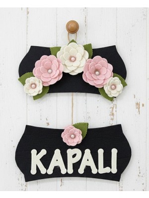 İğne İzi Çift Taraflı Keçe "açık - Kapalı" Mağaza Giriş Panosu Kapı Süsü