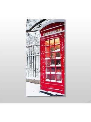 Technopa Kırmızı Telefon Kulübesi Kanvas Tablo - 80x120cm