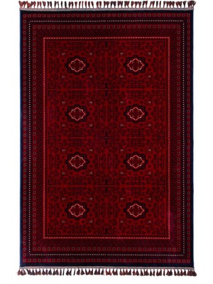 Deffino Home Otantik Kadife Bambu Ince Premium Sık Dokuma Ipeksi Yumuşak Kaymaz Etnik Afgan Salon Koridor Halısı