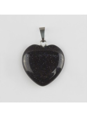 Zero Land Storozde Lacivert Yıldız Kalpli Doğaltaş Kolye Ucu-Lacivert