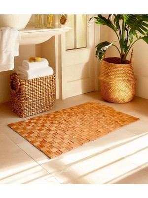 3 Adet Paçi Bambu Paspas Dikdörtgen Desenli 50×80 cm