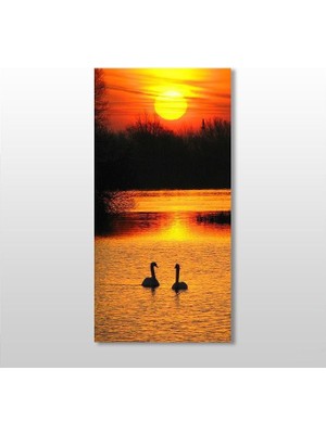 Technopa Ördek Ve Gün Batımı Kanvas Tablo - 70x105cm