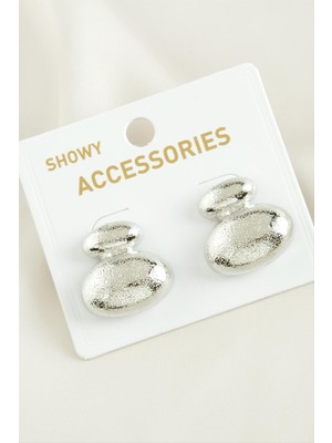 Zero Land Storozde Uçan Balon Trend Metal Küpe-Gümüş Rengi