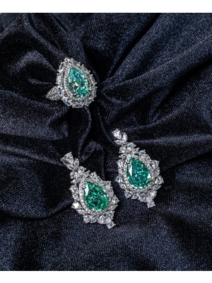 Leifa Jewelry “hürrem” Özel Tasarım Morganit Taşlı 925 Ayar Gümüş Küpe & Yüzük Seti