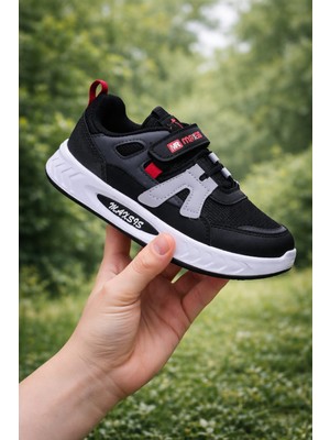 Maxsis Erkek Çocuk Spor Ayakkabı Siyah Füme Kırmızı MAXSİS Günlük Spor Ayakkabı