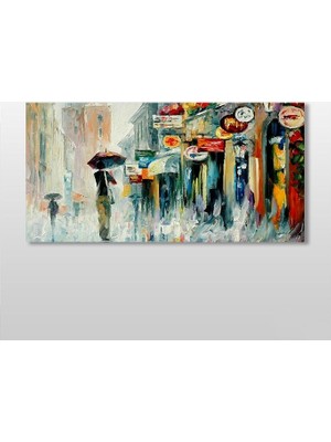 Technopa Yağmur Yağlı Tablo Kanvas Tablo - 80x40cm