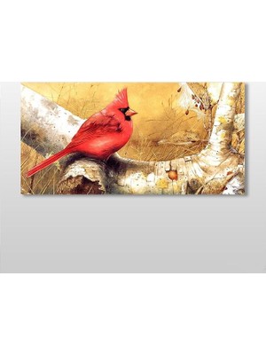 Technopa Kırmızı Kuş Kanvas Tablo - 80x40cm