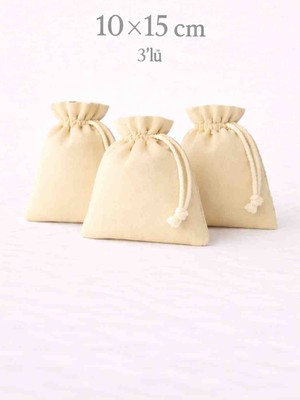 Alasmiel 10X15 cm Kadife Dokulu Büzgülü Kese 3’lü – Lavanta, Takı ve Nikah Hediyelik Çok Amaçlı Bez Poşet