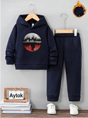 Makiteks Pamuklu Kışlık Kız Erkek Çocuk Eşofman Takımı 5 6 7 8 9 10 11 12 Yaş Stranger Things