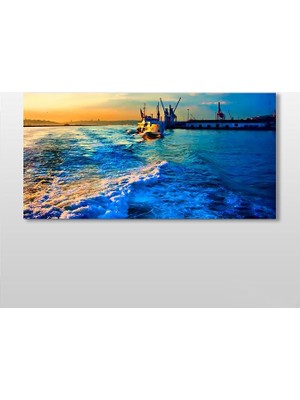 Technopa Dalgalı Deniz Kanvas Tablo - 80x40cm