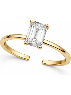 Venüs Design Çelik Tek Taş Yüzük (Ayarlanabilirdir)