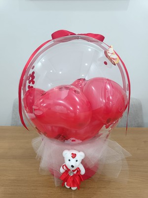 Sevgililer Günü Hediyesi Özel Gün Hediyesi Kişiye Özel Tasarım Şeffaf Balon Süslemesi