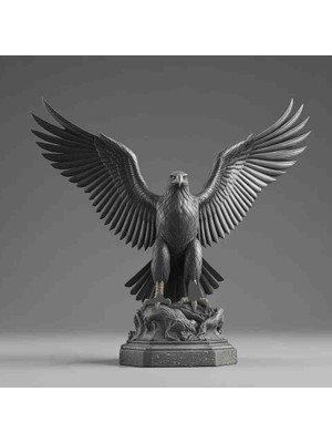 Talaşoğlu Kartal Heykeli Dekoratif Biblo – Güç ve Asalet Temalı Masaüstü / Ofis Dekoru