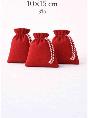 Alasmiel 10X15 cm Kadife Dokulu Büzgülü Kese 3’lü – Lavanta, Takı ve Nikah Hediyelik Çok Amaçlı Bez Poşet