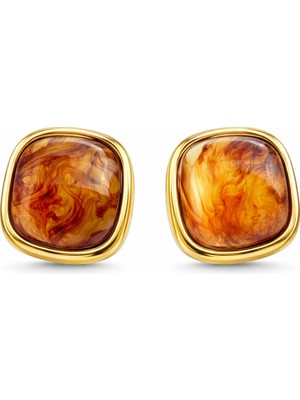 Venüs Design Çelik Kahverengi Küpe