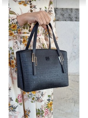 Justpolo Kadın Siyah 4 Bölmeli El ve Omuz Çantası