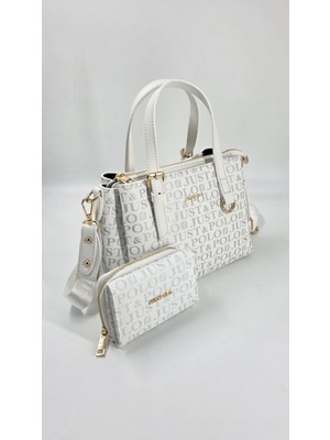 Just Polo 2' Li Set Kadın 4 Bölmeli Omuz ve El Çantası Cüzdan Kombini