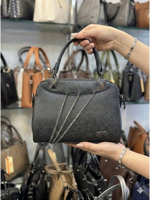 Lioleather Lioleatter Siyah Taş Detaylı Modern Kadın Çantası